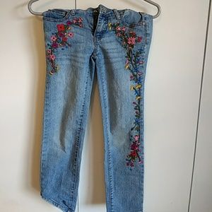Adorable Girl's Embroidered Jeans